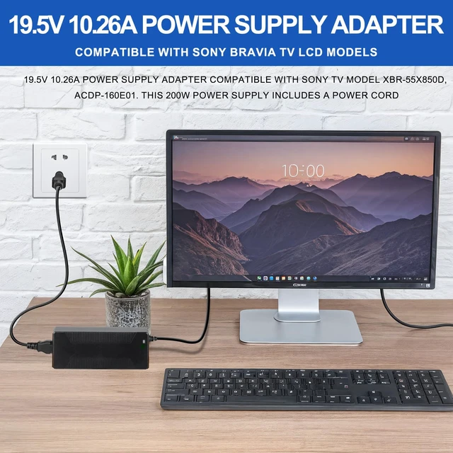 Alt view image 2 of 7 - 19.5V 10.26A 200W Power Supply, Compatible with Sony TVs, Comes with a Power Cord Included