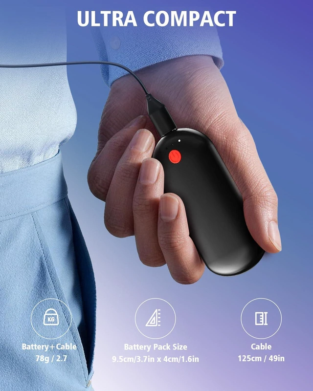 Alt view image 6 of 7 - Smart Glasses Battery Pack 3000mAh for Ray-Ban Meta AI Glasses, Clip-On Charger for Wayfarer & Skyler, Fast Charging, Ultra-Light Wearable Battery & Enhanced Connectors, Extend 48H Video