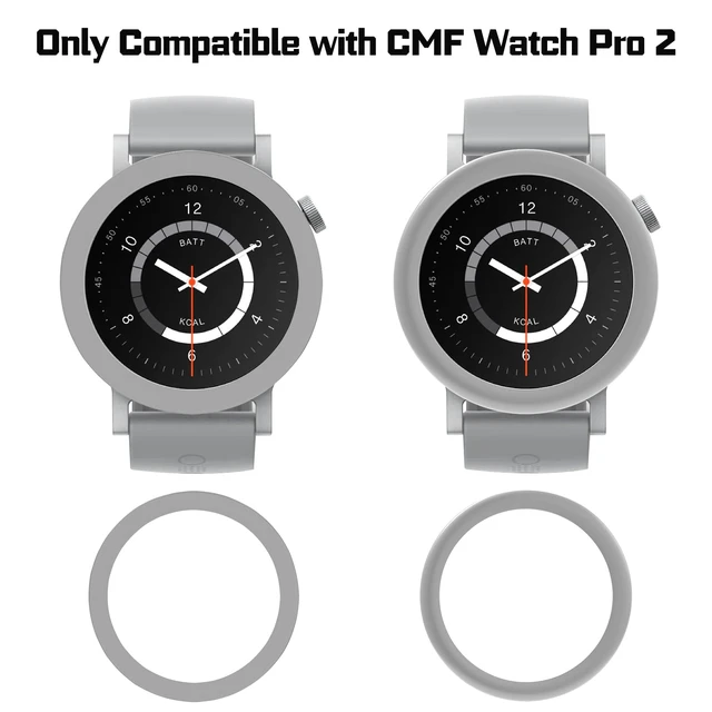 Alt view image 2 of 7 - 2 Pack Bezel Ring for CMF Watch Pro 2 Smartwatch, Replacement Metal Bezel Protector Case Accessories for CMF Watch Pro 2 Smartwatch for Men Women(Grey)