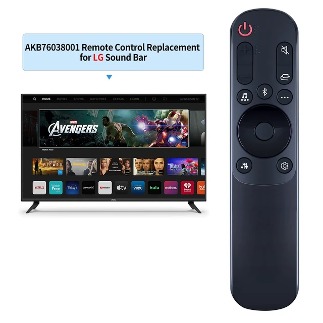 Alt view image 2 of 7 - Replacement Remote Control for LG Soundbar AKB76038001 Compatible with LG Sound Bar SP7Y SP8YA SP9YA SP60Y S80QY S90QY S65Q S75QR S95QR SP70 S95TR S60T