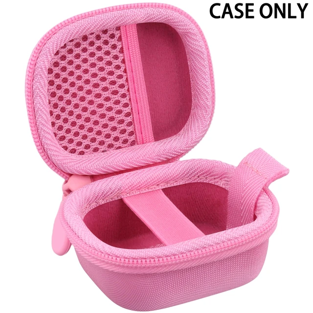 Alt view image 4 of 7 - Hard Case for Beats Powerbeats Fit with Carabiner Clip, Pink Travel Storage, Space For Earbuds And Accessories, Soft Lining, Protective Exterior