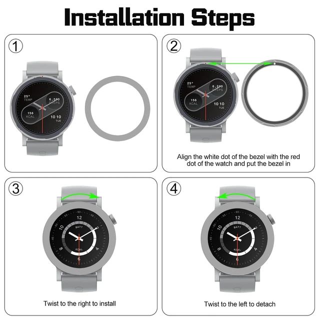 Alt view image 6 of 7 - 2 Pack Bezel Ring for CMF Watch Pro 2 Smartwatch, Replacement Metal Bezel Protector Case Accessories for CMF Watch Pro 2 Smartwatch for Men Women(Grey)