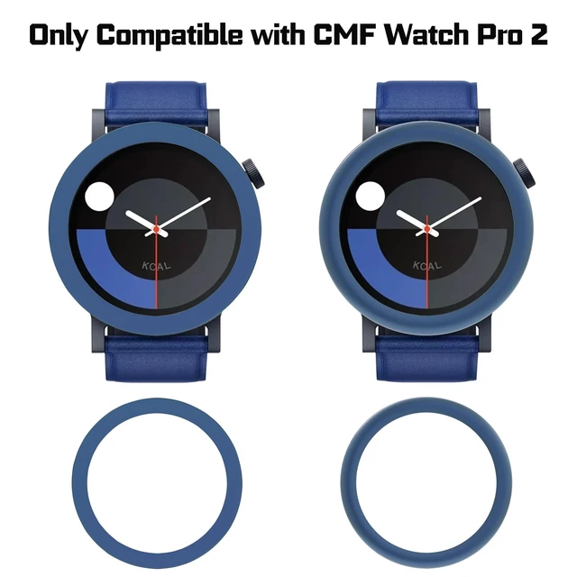 Alt view image 2 of 7 - 2 Pack Bezel Ring for CMF Watch Pro 2 Smartwatch, Replacement Metal Bezel Protector Case Accessories for CMF Watch Pro 2 Smartwatch for Men Women(Dark Blue)