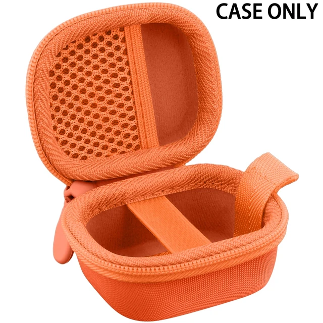 Alt view image 4 of 7 - Hard Case for Beats Powerbeats Fit with Carabiner Clip, Orange Travel Storage, Space For Earbuds And Accessories, Soft Lining, Protective Exterior