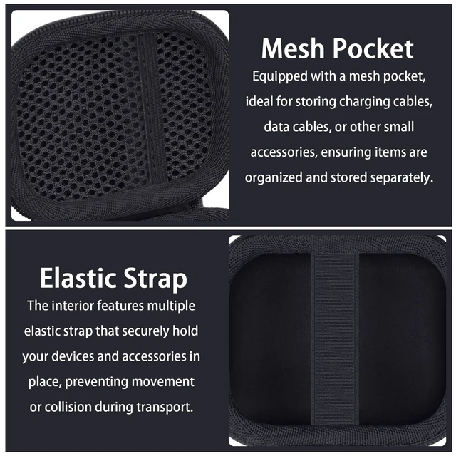 Alt view image 3 of 7 - Hard Case for Beats Powerbeats Pro 2 with Carabiner Clip, Black Travel Storage, Space For Earbuds And Accessories, Soft Lining, Protective Exterior