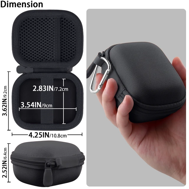 Alt view image 6 of 7 - Hard Case for Beats Powerbeats Pro 2 with Carabiner Clip, Black Travel Storage, Space For Earbuds And Accessories, Soft Lining, Protective Exterior