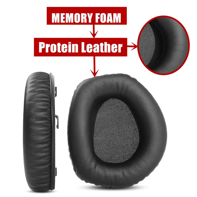 Alt view image 3 of 6 - RS165 RS175 Replacement Ear Pads for Sennheiser HDR165 HDR175 Headset Headband with Upgrade Protein Leather Earpads Ear Cushion Accessories-Black