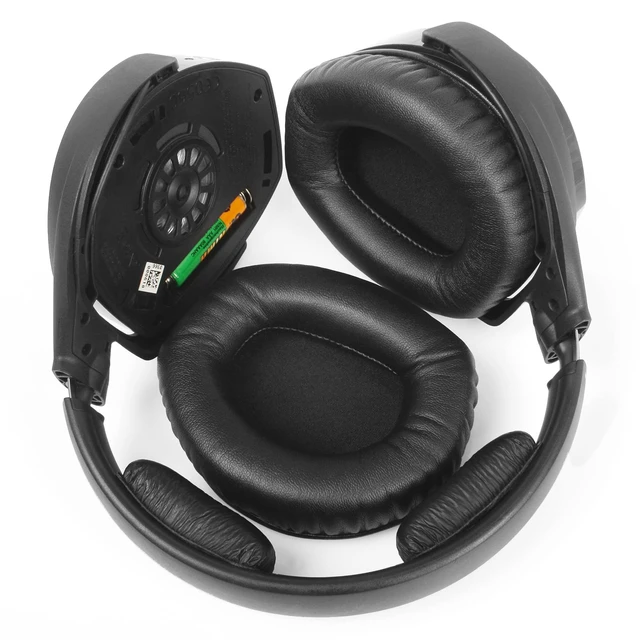 Alt view image 6 of 6 - RS165 RS175 Replacement Ear Pads for Sennheiser HDR165 HDR175 Headset Headband with Upgrade Protein Leather Earpads Ear Cushion Accessories-Black