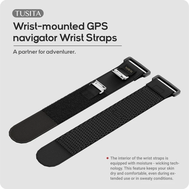 Alt view image 2 of 7 - Wrist Straps Compatible with Garmin Foretrex 601 701 801 901 Wrist-Mounted GPS - Tactical Black