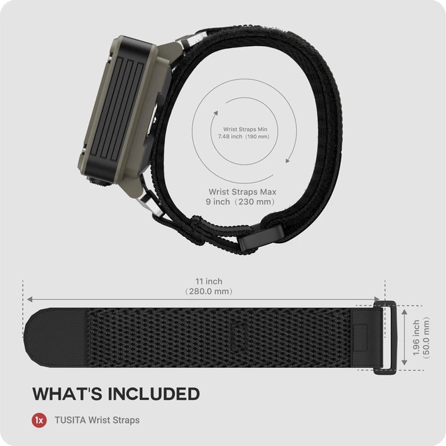 Alt view image 3 of 7 - Wrist Straps Compatible with Garmin Foretrex 601 701 801 901 Wrist-Mounted GPS - Tactical Black