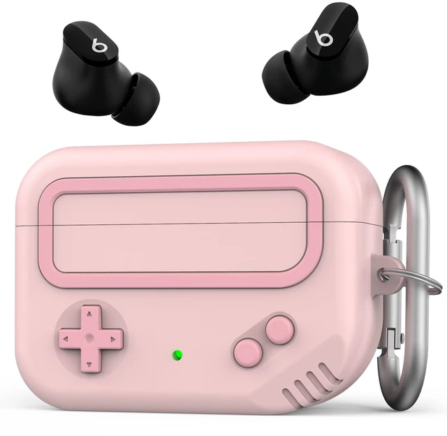 Main image of for Beats Studio Buds (+Plus) Case Silicone Game Design Retro gaming style, wireless charging, full protection, carabiner included, Pink
