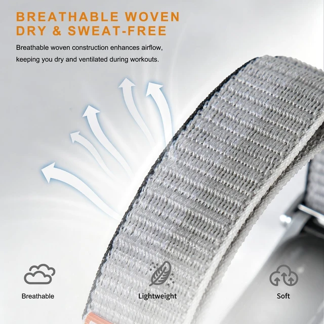 Alt view image 4 of 7 - Nylon Sport Wrist Strap Compatible with Google Fitbit Air Bands, Adjustable Breathable Replacement Soft Nylon Loop Wristband for Women/Men, Lightweight, Durable Metal Frame, Hook-and-loop