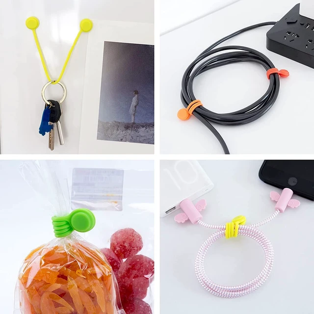 Alt view image 7 of 7 - Reusable Silicone Magnetic Cable Ties, Multicolored, 30-PackLong & Short Cable Strap Tie for Bundling Electronics Wire,Home Office Travel Essentials Accessories