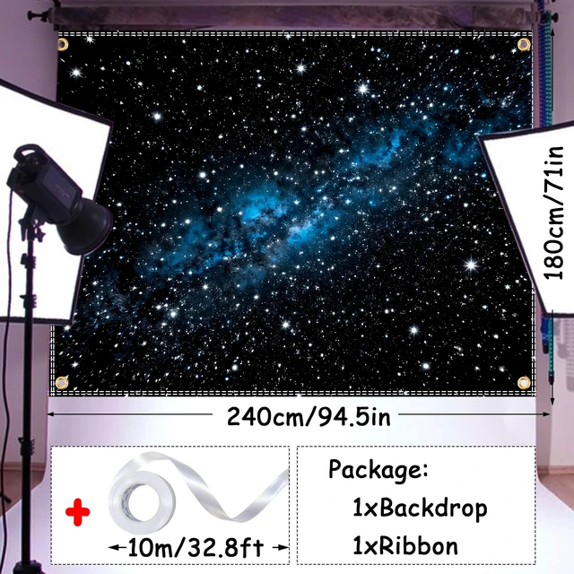 Alt view image 2 of 6 - Space Backdrop Theme Photo Background Birthday Party (Space, 8x6 Ft)
