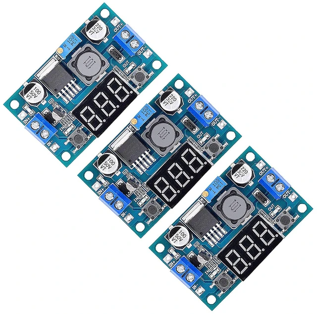 Main image of 3 Pack LM2596 DC to DC Voltage Regulator 4-40V to 1.5-35V Buck Converter with LED Display