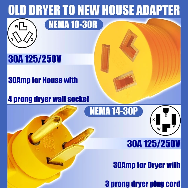 Alt view image 2 of 6 - ETL Listed NEMA 14-50P to 10-30R Adapter,50A to 30A Dryer Plug Adapter Heavy Duty 30A 250V 4 Prong to 3 Prong Adapter for Dryer, Welder, Generator