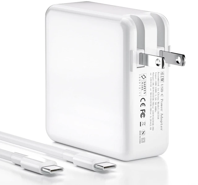 Main image of 61W USB-C MacBook Charger for Pro/Air 13" 14" 15" 16" Fast Power Adapter with 6.6ft USB-C Cable for Home, Office & Travel