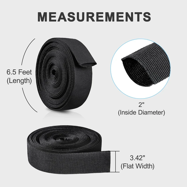 Alt view image 4 of 7 - 6.5 FT Nylon Hydraulic Hose Protector Sleeve Hose Sheath Wrap Cable Sleeve, Cable Cover for Welding Tig Torch Hydraulic Hose, Anchor Chain Protective Cover Winch Rope Protective Sleeve (2 Inch ID)