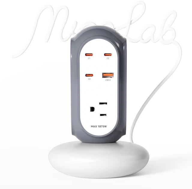 Main image of 7-in-1 100W GaN Fast Charging Power Strip, 3 AC Outlets, 3 USB-C & 1 USB-A 1420J Surge Protection, Overload Protection, 850°C Flame-Retardant Housing, 50% Thicker Copper Wire, 6.6FT (2m) Cord