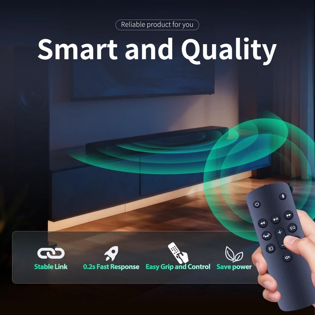 Alt view image 3 of 7 - Replacement Remote Control for Fir-e TV Soundbar 2.0 Speaker