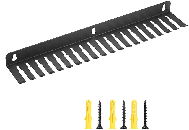Main image of Wall Mountable Cable Hanger and Organizer with 19 Cables Slots Cable Rack with Slots Width from 5-9mm,Sturdy Cables Holder Black Cord Rack Organizer for Office Studio Desk Bench Workshop