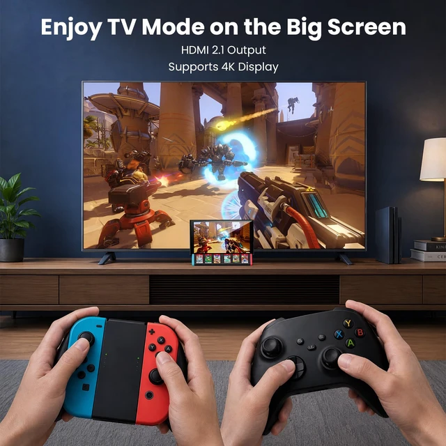 Alt view image 3 of 7 - Portable TV Dock for Switch 2 4K@144Hz HDMI, 2 USB Ports, 100W Type-C PD, Travel Replacement Dock, Switch 2 Only