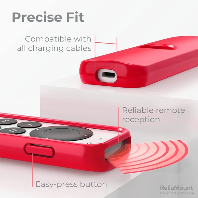 Alt view image 4 of 7 - Case for Apple TV Remotes Red with Soft Microfiber Lining Designed in USA Premium Drop Protection and Comfortable to Hold