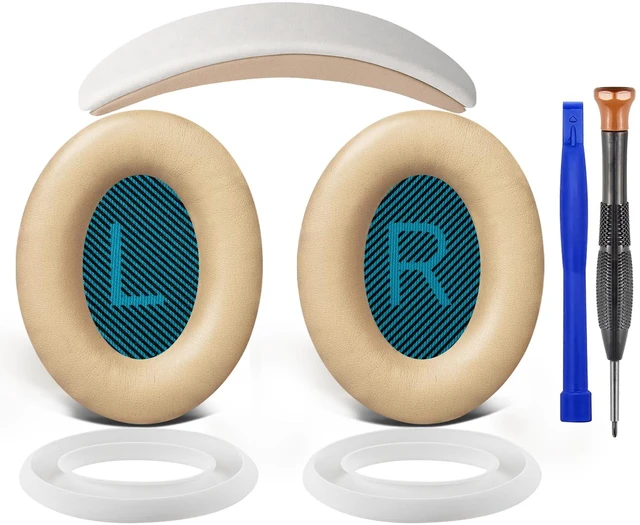 Main image of Replacement Kit for Bose QuietComfort 25 (QC25), Earpads Cushions + Headband + Silicone Sweat Cover - Beige