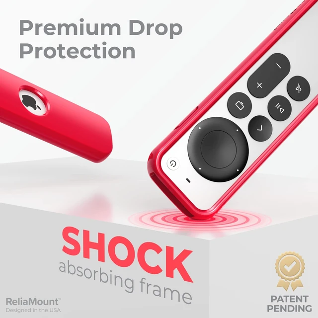 Alt view image 2 of 7 - Case for Apple TV Remotes Red with Soft Microfiber Lining Designed in USA Premium Drop Protection and Comfortable to Hold
