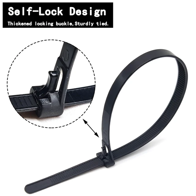 Alt view image 3 of 7 - 100 Pcs 12 Inch Color Reusable Zip Ties, Heavy Duty Releasable Cable Ties, Self-Locking Nylon Colored Zip Ties 50 Lbs Tensile Strength Cable Ties Wraps for Garden Plant Home Office Workshop