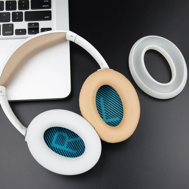 Alt view image 7 of 7 - Replacement Kit for Bose QuietComfort 25 (QC25), Earpads Cushions + Headband + Silicone Sweat Cover - Beige