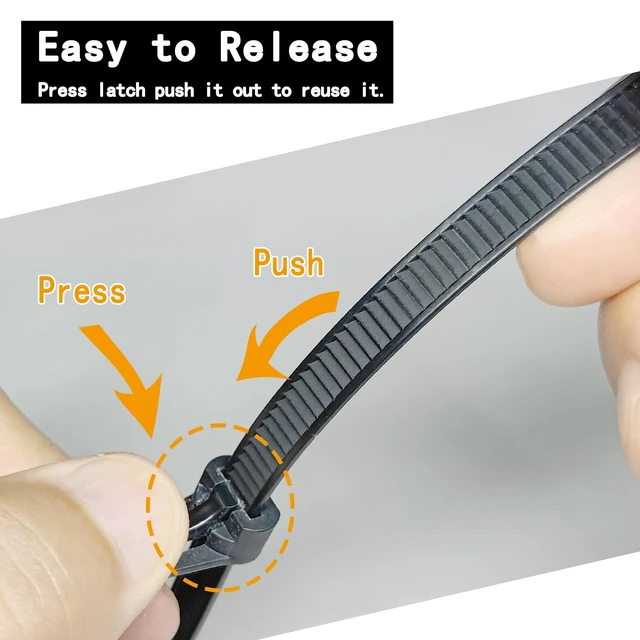 Alt view image 4 of 7 - 100 Pcs 12 Inch Color Reusable Zip Ties, Heavy Duty Releasable Cable Ties, Self-Locking Nylon Colored Zip Ties 50 Lbs Tensile Strength Cable Ties Wraps for Garden Plant Home Office Workshop