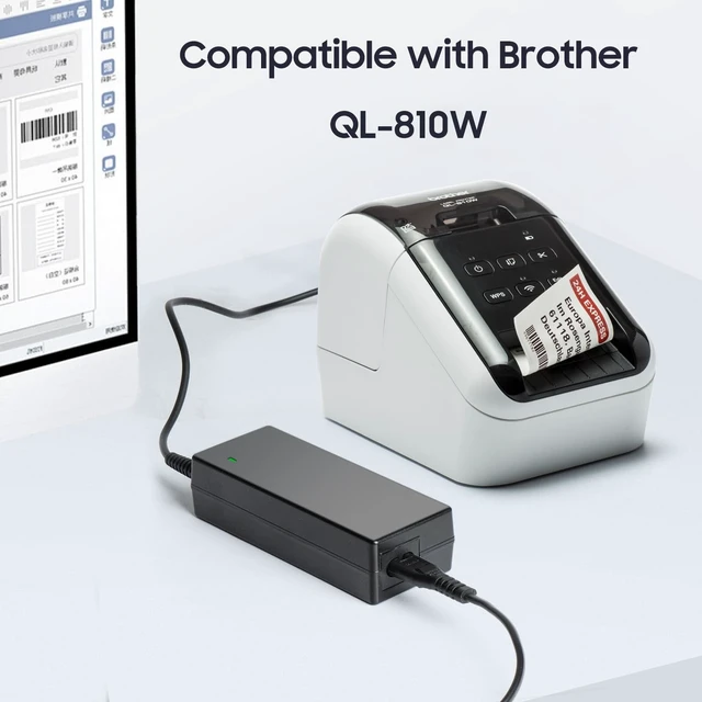 Alt view image 2 of 7 - 25V AC/DC Adapter Compatible with Brother QL-810W QL-810 QL-820NWB QL-820 NWB QL820NWB QL820 TD-2120 TD-2120N TD-2130N TD-2120NW TD-2020N TD-2020 TD-2130NHC TD-2130NW TD-2130NWL Printer Power Cord
