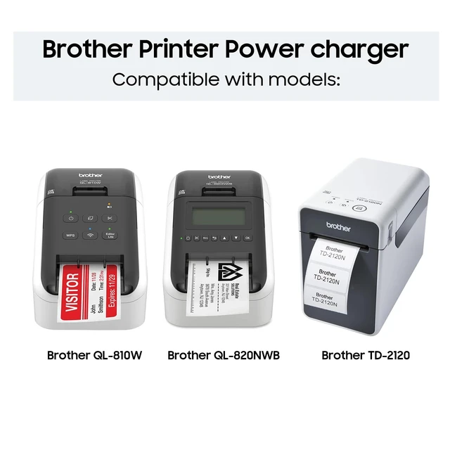 Alt view image 3 of 7 - 25V AC/DC Adapter Compatible with Brother QL-810W QL-810 QL-820NWB QL-820 NWB QL820NWB QL820 TD-2120 TD-2120N TD-2130N TD-2120NW TD-2020N TD-2020 TD-2130NHC TD-2130NW TD-2130NWL Printer Power Cord