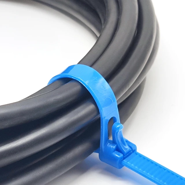 Alt view image 6 of 7 - 100 Pcs 12 Inch Color Reusable Zip Ties, Heavy Duty Releasable Cable Ties, Self-Locking Nylon Colored Zip Ties 50 Lbs Tensile Strength Cable Ties Wraps for Garden Plant Home Office Workshop