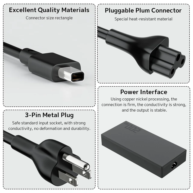 Alt view image 6 of 7 - 200W GaN Chager Fit for Asus ProArt PX13 PZ13 TUF Gaming A14 A16 Adapter 20V 10A Power Supply Compatible with Asus Zephyrus G14 G16 GA605 GU605, A20-200P1A, H7606 HN7306, ROG Flow Z13