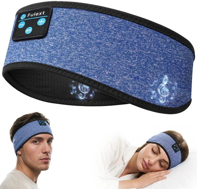 Main image of Sleep Headphones Bluetooth 5.4, Wireless Sleep Headphones for Side Sleepers, Ultra-Thin Stereo Speakers & Long-Lasting Time Battery, Sweat-Proof Earphones (Linen Blue)