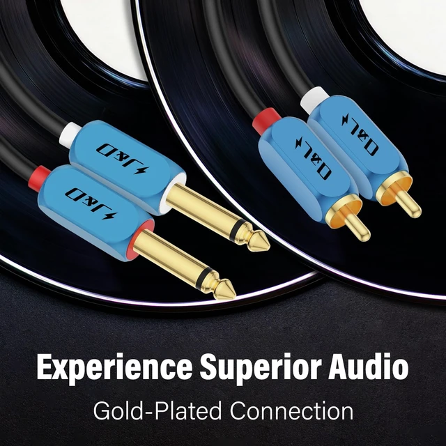 Alt view image 2 of 7 - Dual 1/4 inch TS to Dual RCA Stereo Audio Interconnect Cable, RCA to 1/4 Cable Heavy Duty Aluminum Alloy Shell Gold Plated Plug for Home Theater, Amplifiers, Hi-Fi Systems, 15 Feet