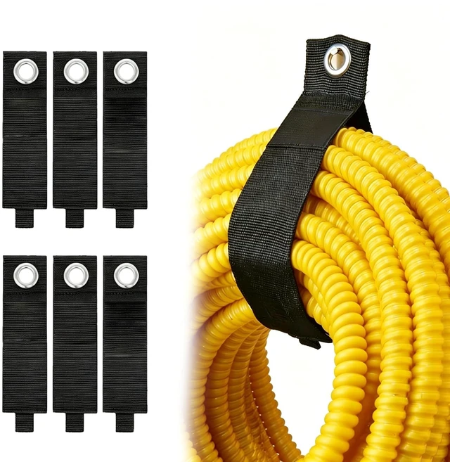 Main image of Extension Cord Holder, 6 PCS Extension Cord Strap, Cable Organizer Straps for Cords Hoses, Heavy Duty Cord Wrap Keeper with Grommet for Hanging, Suitable for Cords (XL)