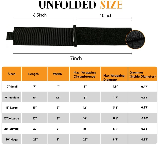 Alt view image 3 of 7 - Extension Cord Holder, 6 PCS Extension Cord Strap, Cable Organizer Straps for Cords Hoses, Heavy Duty Cord Wrap Keeper with Grommet for Hanging, Suitable for Cords (XL)