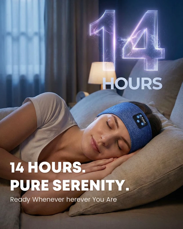 Alt view image 7 of 7 - Sleep Headphones Bluetooth Headband,Sleeping Headphones Sports Headband, Long Time Play Sleeping Headsets with Built in Speakers Perfect for Workout,Running,Yoga