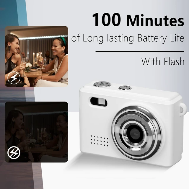 Alt view image 6 of 7 - Mini Keychain Camera, FHD 1080p Mini Digital Camera with 32GB SD Card, 6 Creative Filters, 0.96" HD Display, 100 Mins Battery Life for Decorate Travel Recording Gifts (White-Modern)