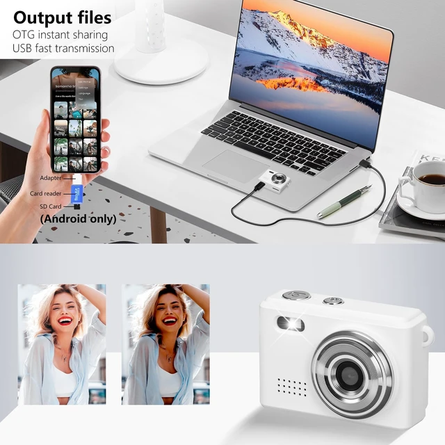 Alt view image 7 of 7 - Mini Keychain Camera, FHD 1080p Mini Digital Camera with 32GB SD Card, 6 Creative Filters, 0.96" HD Display, 100 Mins Battery Life for Decorate Travel Recording Gifts (White-Modern)