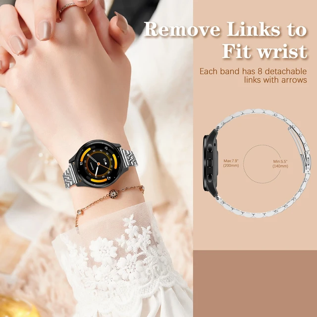 Alt view image 4 of 7 - 18mm Slim Metal Band Compatible with Garmin Venu 3S 41mm/Venu 4 41mm/Venu 2S/Vivoactive 4S/Vivomove 3S/Forerunner 255S/Forerunner 265S,Stainless Steel Elegant Thin Strap Chain for Women Men