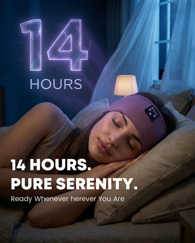 Alt view image 7 of 7 - Sleep Headphones Headband for Side Sleepers - Bluetooth Wireless Music Headband with Stereo Speakers, Sweatproof for Sports and Meditation