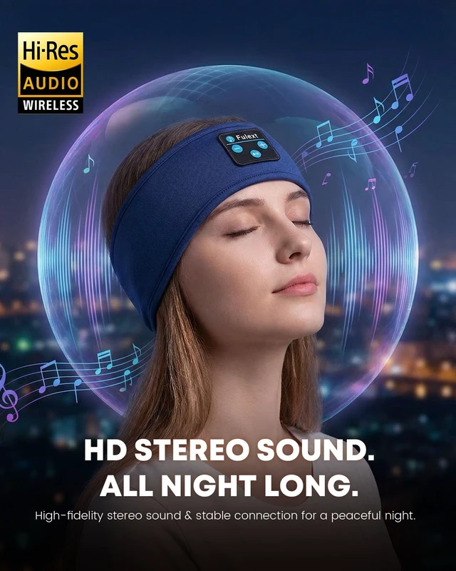 Alt view image 3 of 7 - Sleeping Headphones, Sleep Headphones Headband, Women Men Sport Headband, Long Time Play Headphone Band with Built in Speakers, Perfect for Workout, Running, Yoga, Travel, Meditation
