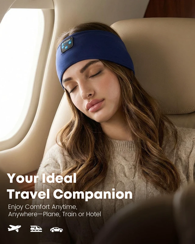 Alt view image 4 of 7 - Sleeping Headphones, Sleep Headphones Headband, Women Men Sport Headband, Long Time Play Headphone Band with Built in Speakers, Perfect for Workout, Running, Yoga, Travel, Meditation