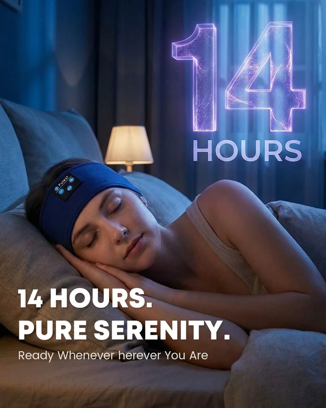 Alt view image 7 of 7 - Sleeping Headphones, Sleep Headphones Headband, Women Men Sport Headband, Long Time Play Headphone Band with Built in Speakers, Perfect for Workout, Running, Yoga, Travel, Meditation