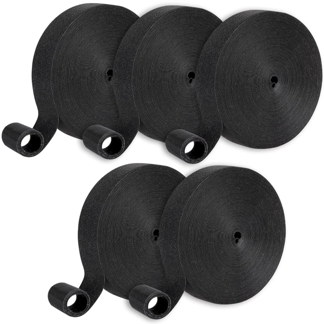 Main image of 1/2In x 500Ft Reusable Cable Ties Hook and Loop Roll Tie Down Straps, Nylon Double-Sided Strips, Adjustable Multi-Purpose Wrap Fasteners forOffice, Home, Data Center