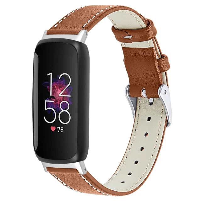 Alt view image 3 of 7 - 2PACK Leather Bands Compatible for Fitbit Inspire 3 Classic Wristbands Accessories Strap Replacement Band for Fitbit Inspire 3 Fitness Tracker Women Men